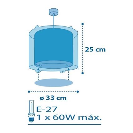 Dalber D-41342 - Candelabro de criança PLANETS 1xE27/60W/230V