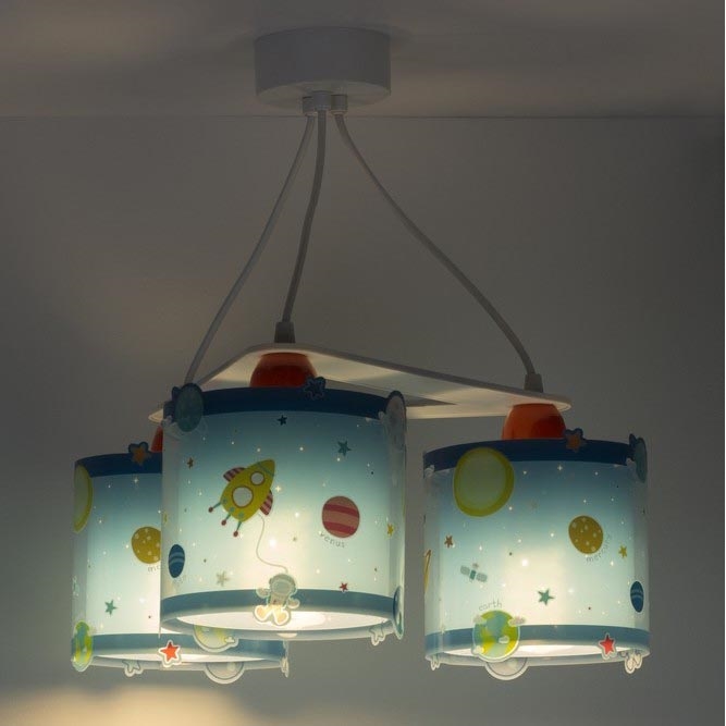Dalber D-41344 - Candelabro infantil PLANETS 3xE27/60W/230V