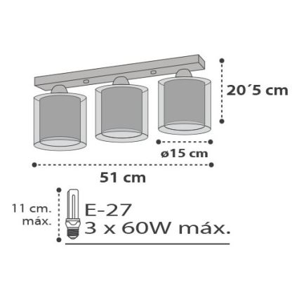 Dalber D-41413E - Luz de teto de criança CLOUDS 3xE27/60W/230V