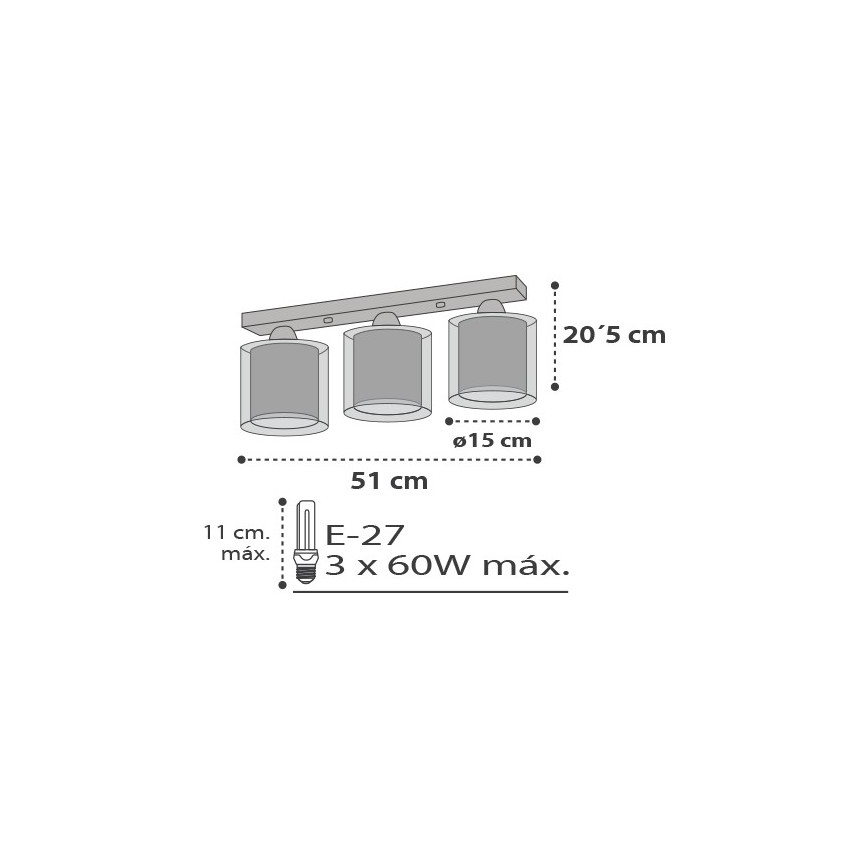 Dalber D-41413E - Luz de teto de criança CLOUDS 3xE27/60W/230V