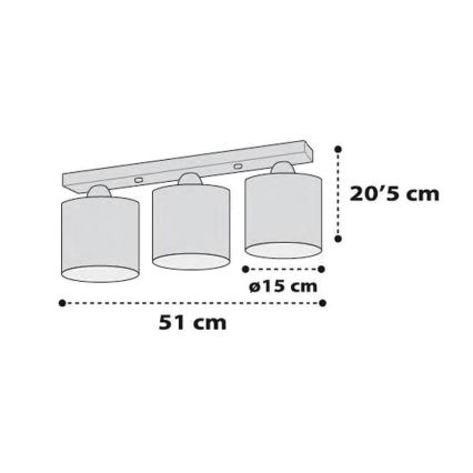 Dalber D-41413H - Luz de teto de criança CLOUDS 3xE27/60W/230V