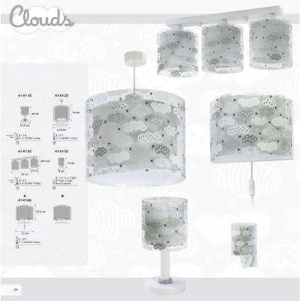 Dalber D-41415E - Candeeiro de chão LED para uma ficha CLOUDS 1xE14/0,3W/230V