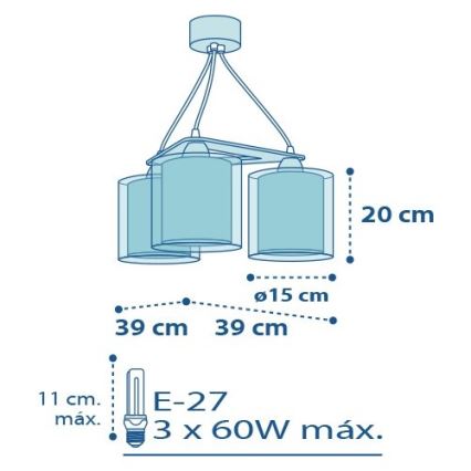 Dalber D-60614 - Candeeiro de criança POLICE 3xE27/60W/230V