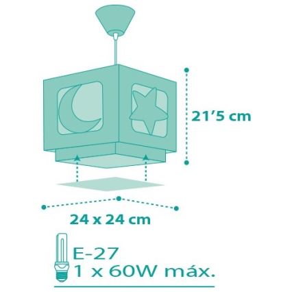 Dalber D-63232H - Candelabro de criança MOONLIGHT 1xE27/60W/230V