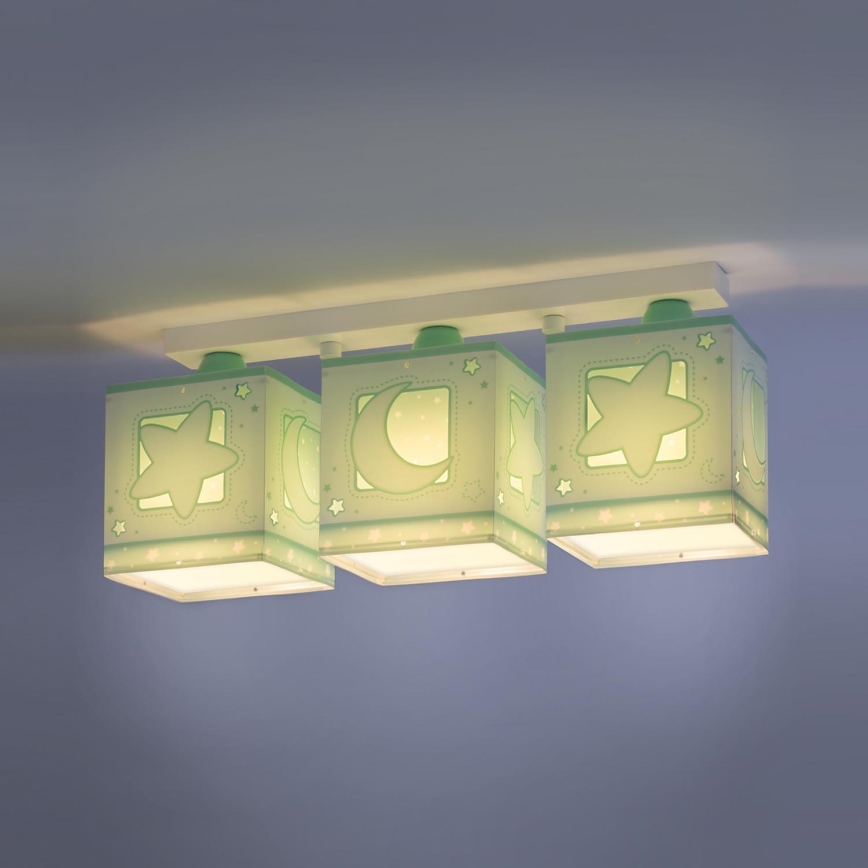 Dalber D-63233NH - Luz de teto de criança MOONLIGHT 3xE27/60W/230V