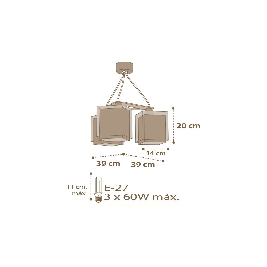 Dalber D-63394 - Candelabro de criança GOOD NIGHT 3xE27/60W/230V