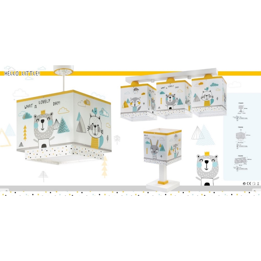 Dalber D-73242 - Candelabro de criança HELLO LITTLE 1xE27/15W/230V
