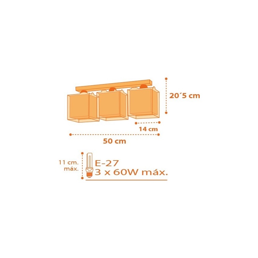 Dalber D-73453 - Luz de teto de criança DINOS 3xE27/60W/230V