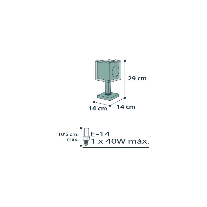 Dalber D-74551 - Candeeiro de mesa de criança PIRATES 1xE14/40W/230V