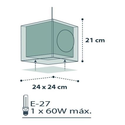 Dalber D-74552 - Candelabro de criança PIRATES 1xE27/60W/230V