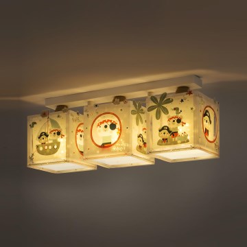 Dalber D-74553 - Luz de teto de criança PIRATES 3xE27/60W/230V