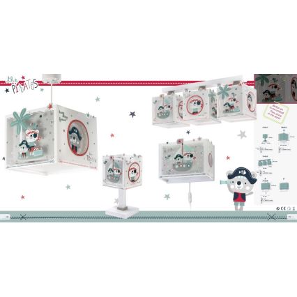 Dalber D-74553 - Luz de teto de criança PIRATES 3xE27/60W/230V