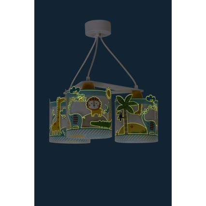 Dalber D-76114 - Candeeiro de criança MY LITTLE JUNGLE 3xE27/15W/230V