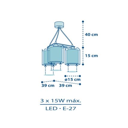 Dalber D-76114 - Candeeiro de criança MY LITTLE JUNGLE 3xE27/15W/230V