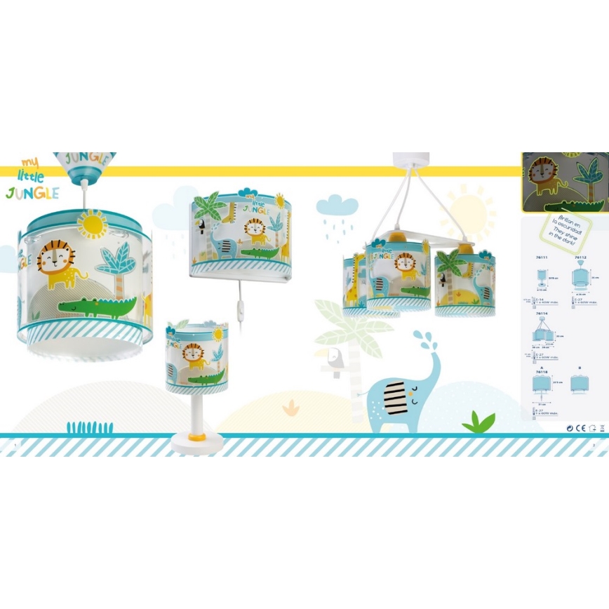 Dalber D-76118 - Luz de parede de criança MY LITTLE JUNGLE 1xE27/15W/230V