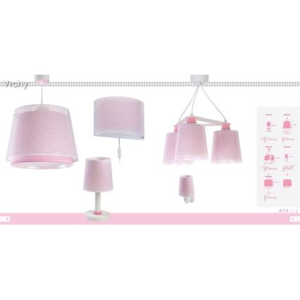 Dalber D-80228S - Luz de parede de criança VICHY 1xE27/60W/230V