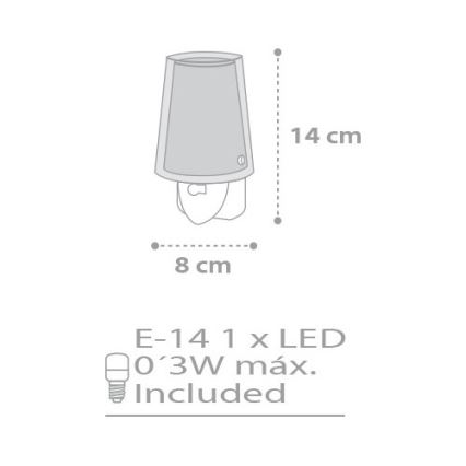 Dalber D-81215L - Luz noturna LED STARS 1xE14/0,3W/230V