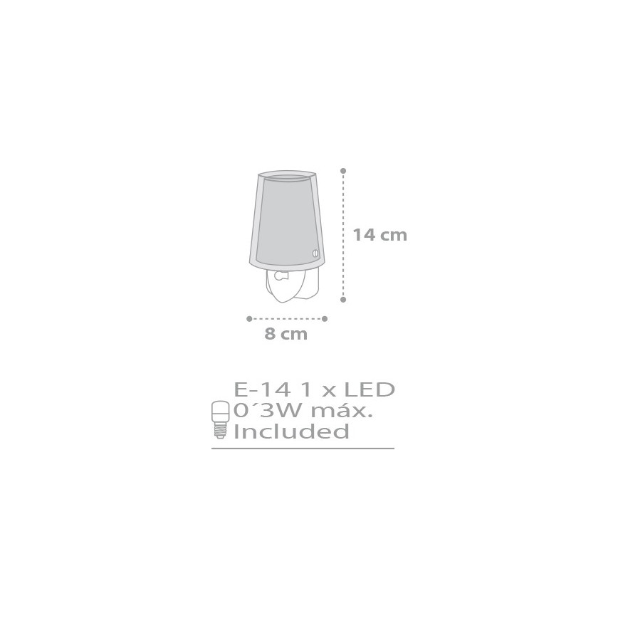 Dalber D-81215L - Luz noturna LED STARS 1xE14/0,3W/230V