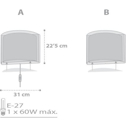 Dalber D-81218E - Luz de parede de criança STARS 1xE27/60W/230V