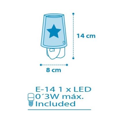 Dalber D-92193 - Luz noturna LED LIGHT FEELING 1xE14/0,3W/230V