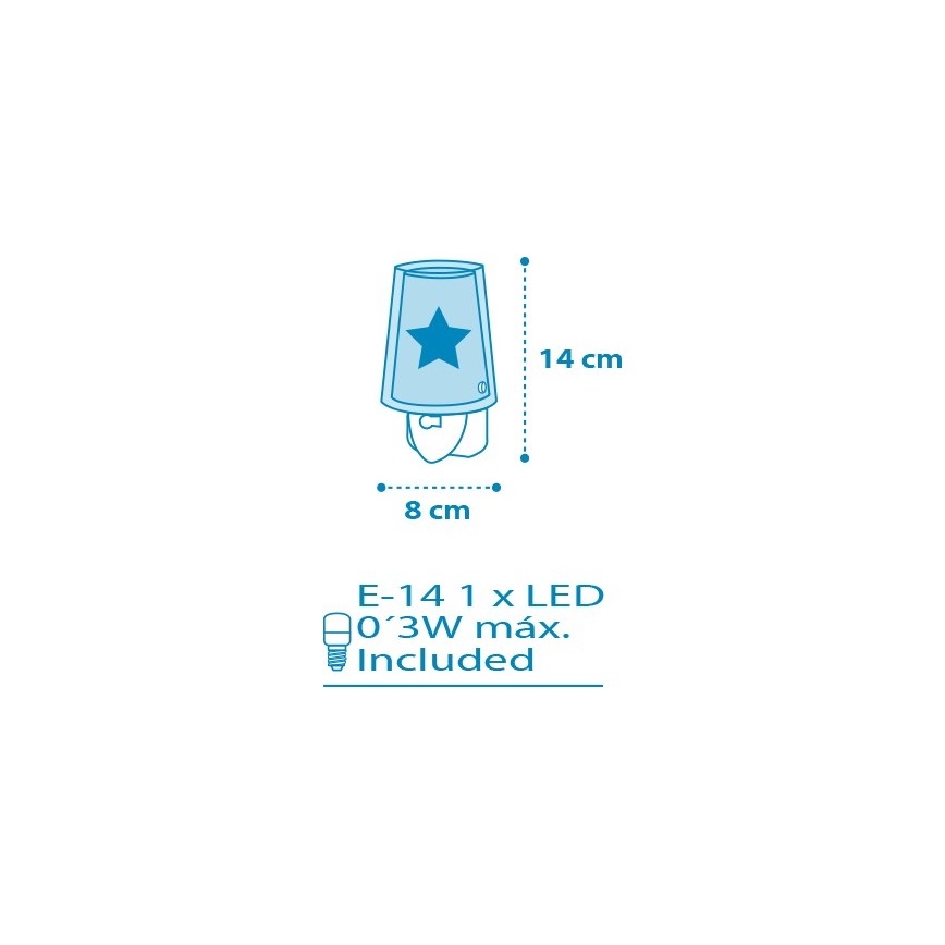 Dalber D-92193 - Luz noturna LED LIGHT FEELING 1xE14/0,3W/230V