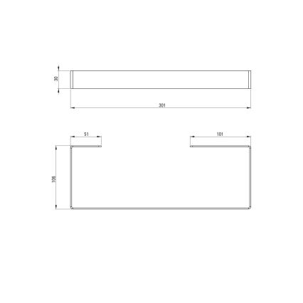 Deante ADM_A611 - Toalheiro de parede MOKKO 30 cm branco