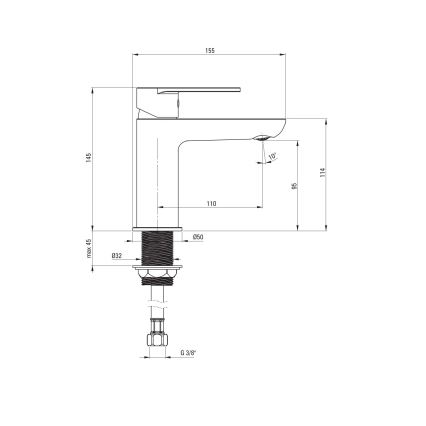 Deante BGA_020M - Misturador para lavatório ALPINIA cromado brilhante