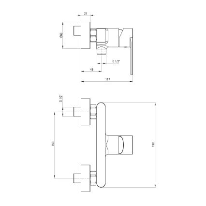 Deante BGA_N40M - Misturador de duche ALPINIA preto
