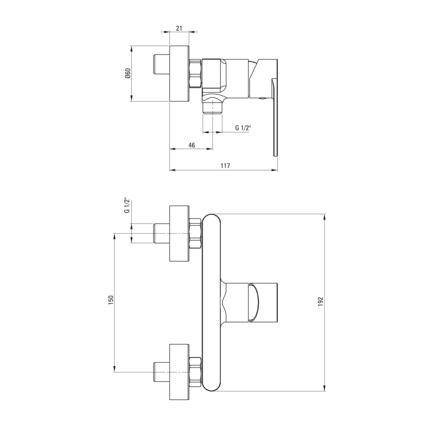 Deante BGA_N40M - Misturador de duche ALPINIA preto