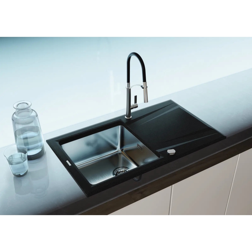 Deante BGB_B720 - Torneira de cozinha com bica flexível GERBERA preto/cromado