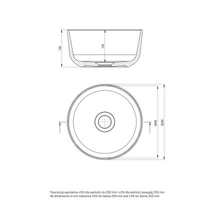 Deante CDJ_6U2S - Lavatório para bancada JASMIN diâmetro 28 cm cerâmica/branco