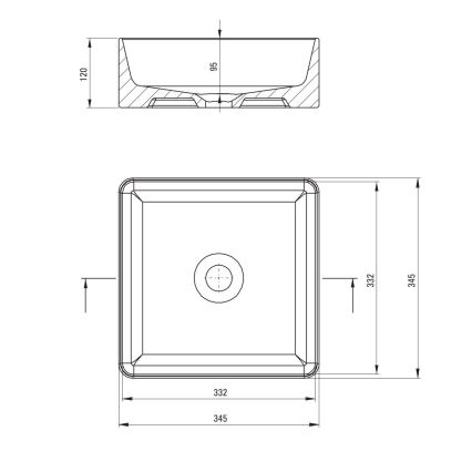 Deante CDJ_6U3S - Lavatório de bancada JASMIN 34,5x34,5 cm cerâmica/branco