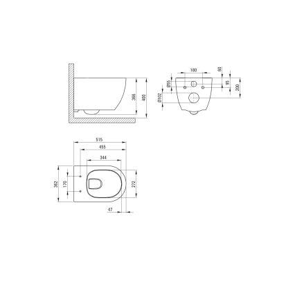 Deante CGRD6ZPW - Sanita suspensa com assent ROUND cerâmica/branco