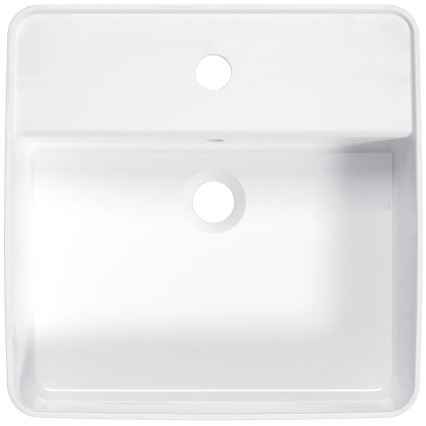 Deante CGS_6U4B - Lavatório para bancada com um orifício para torneira SQUARE 42x42 cm cerâmica/branco