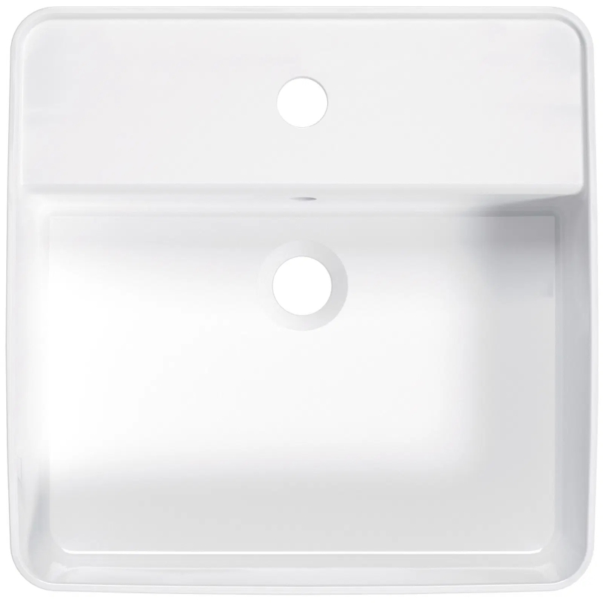 Deante CGS_6U4B - Lavatório para bancada com um orifício para torneira SQUARE 42x42 cm cerâmica/branco