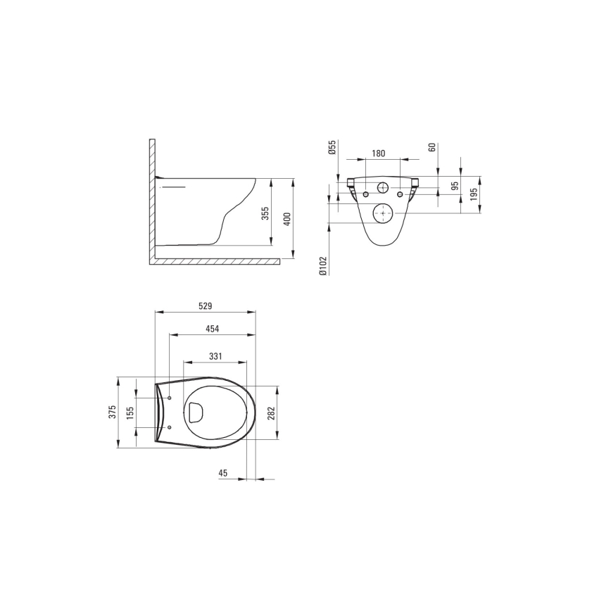 Deante CMOD6SPW - Sanita suspensa com assent BORO cerâmica/branco