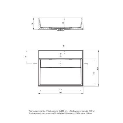 Deante CQR_NU5M - Lavatório para bancada CORREO 40x50 cm granito/preto