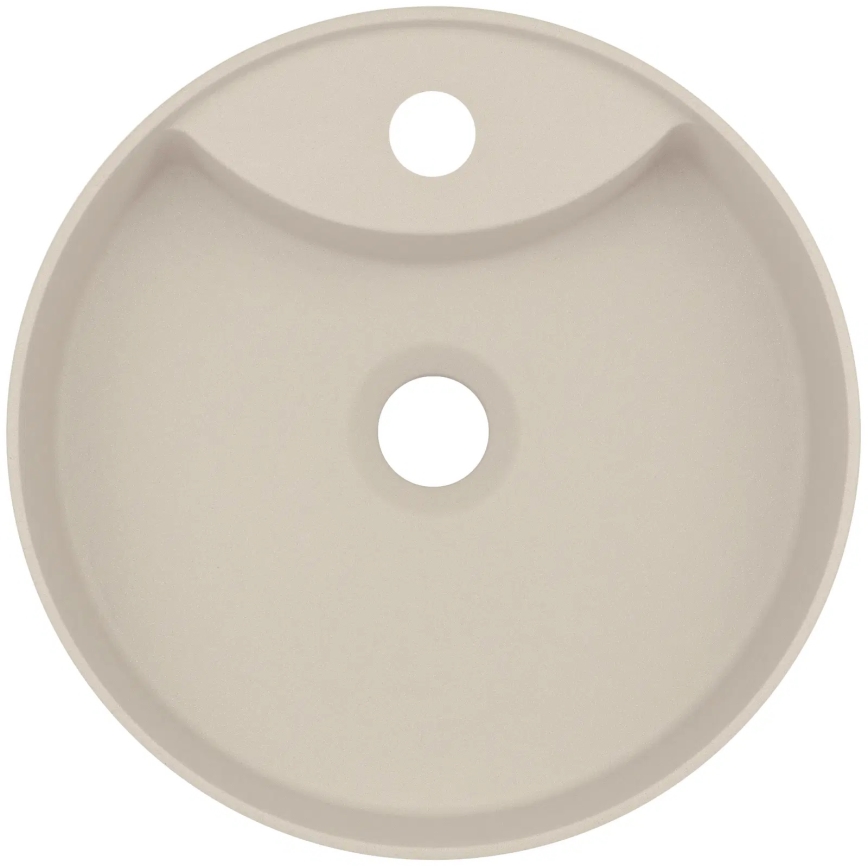 Deante CQS_5U4B - Lavatório para bancada com um orifício para torneira SILIA diâmetro 36 cm granito/bege