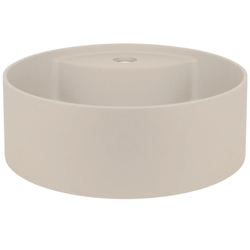 Deante CQS_5U4B - Lavatório para bancada com um orifício para torneira SILIA diâmetro 36 cm granito/bege