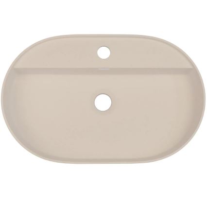 Deante CQS_5U6B - Lavatório para bancada com um orifício para torneira SILIA 35x55 cm granito/bege