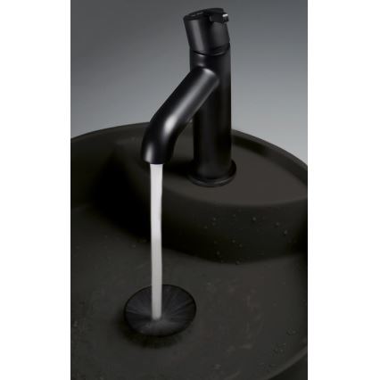 Deante CQS_NU4B - Lavatório de sobrepor com furo para misturador SILIA Ø 36 cm granito/preto