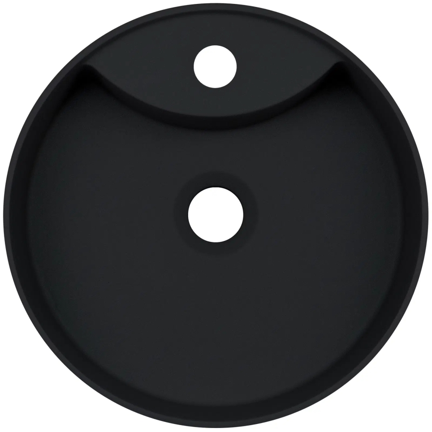 Deante CQS_NU4B - Lavatório de sobrepor com furo para misturador SILIA Ø 36 cm granito/preto