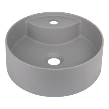 Deante CQS_SU4B - Lavatório de bancada com furo para misturador SILIA Ø 36 cm granito/cinzento metálico