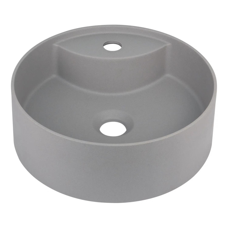 Deante CQS_SU4B - Lavatório de bancada com furo para misturador SILIA Ø 36 cm granito/cinzento metálico