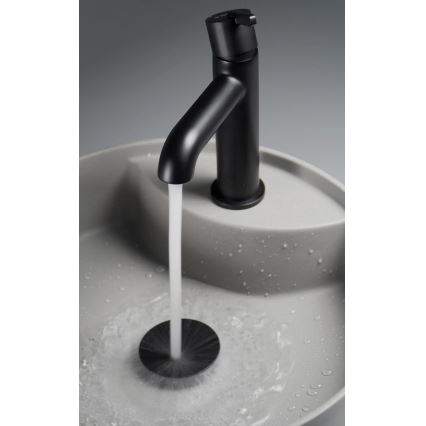 Deante CQS_SU4B - Lavatório de bancada com furo para misturador SILIA Ø 36 cm granito/cinzento metálico