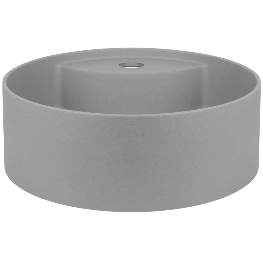 Deante CQS_SU4B - Lavatório de bancada com furo para misturador SILIA Ø 36 cm granito/cinzento metálico