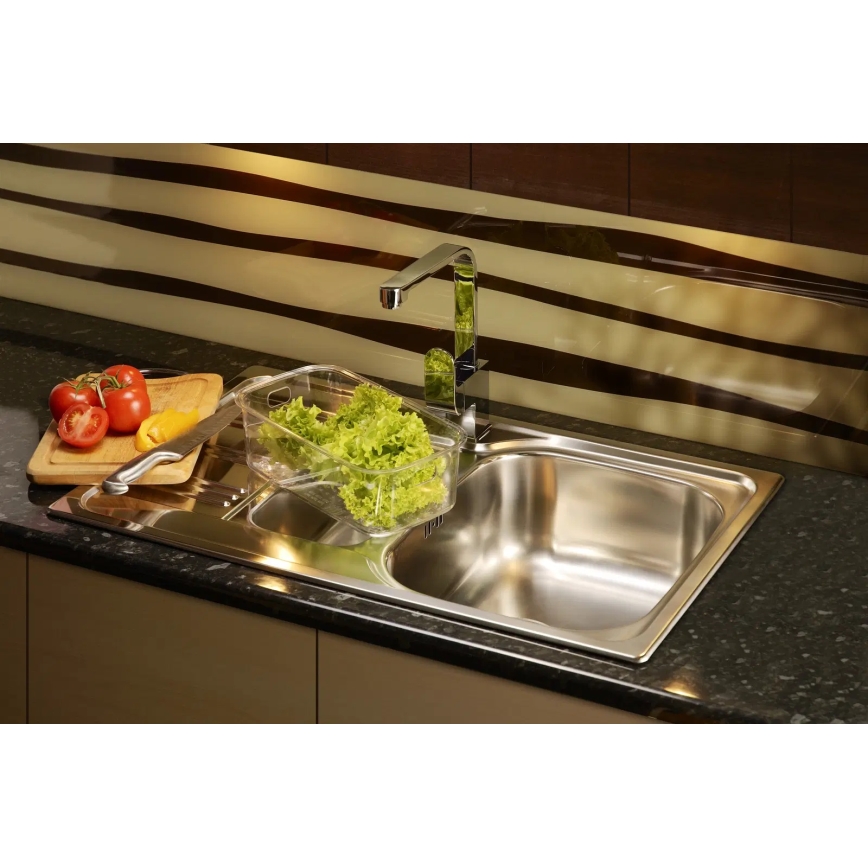 Deante ZEX_0113 - Lava-loiça de cozinha XYLO 43,5x78 cm cetim