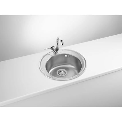 Deante ZHC_0813 - Lava-loiça de cozinha TWIST diâmetro 49 cm cetim