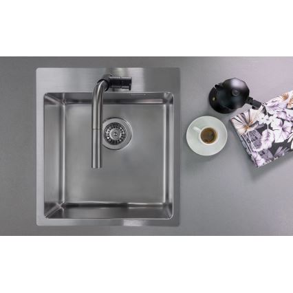 Deante ZPO_010A - Lava-loiça de cozinha OLFATO 50,5x45 cm escovado aço