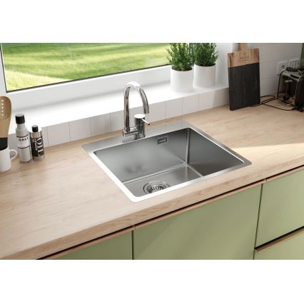 Deante ZPO_010B - Lava-loiça de cozinha OLFATO 50,5x55 cm escovado aço
